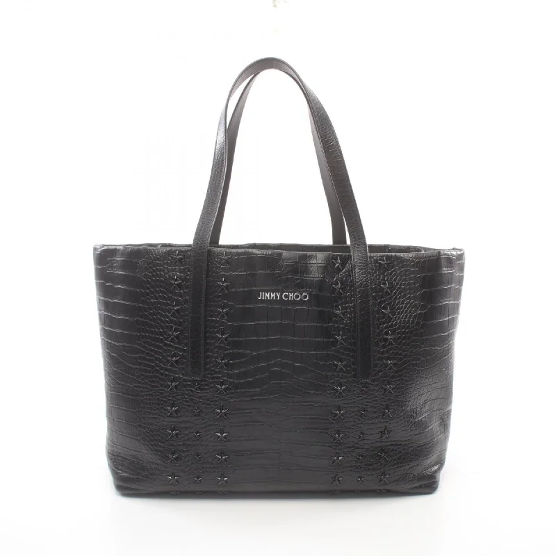 Large handle bags with spacious interior compartments -Jimmy Choo  Leather Tote Bag (Pre-Owned)