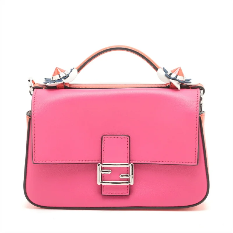 Handle bags with reinforced stitching for durability -Fendi pink  Leather Handbag Tote Bag (Pre-Owned)