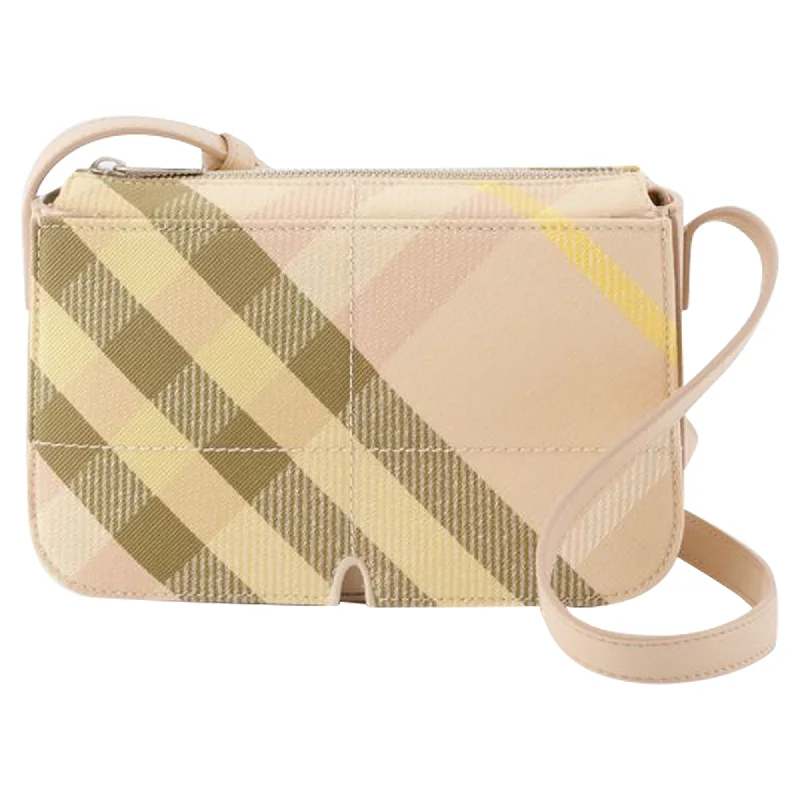 Handle bags with geometric patterns for modernity -Snip Small Crossbody - Burberry - Synthetic - Pink