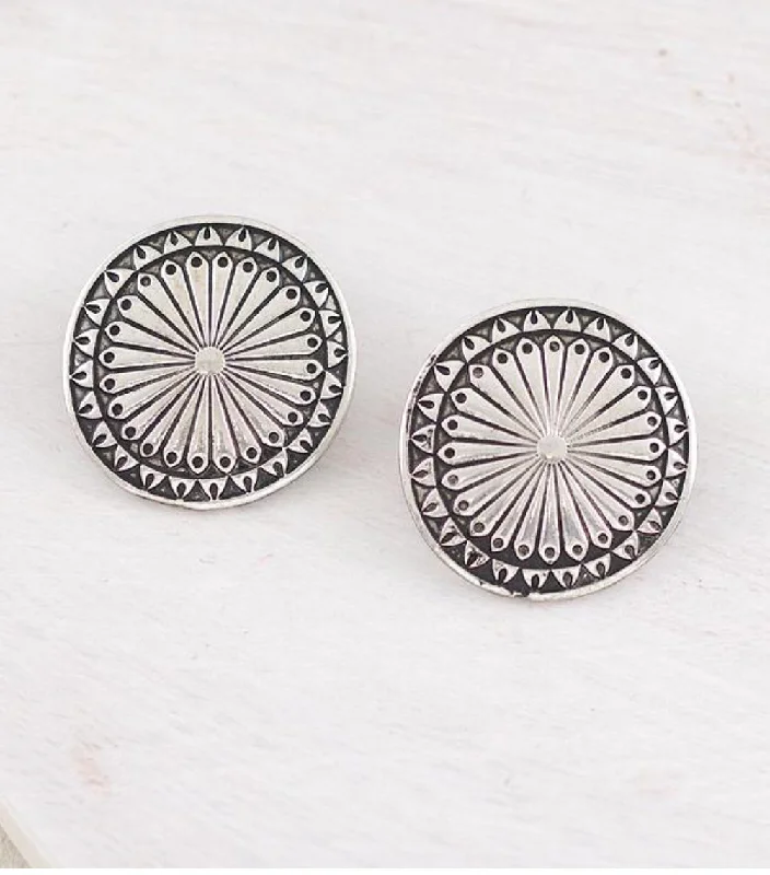 Drop Earrings with Animal Motifs -Western Concho Post Earrings