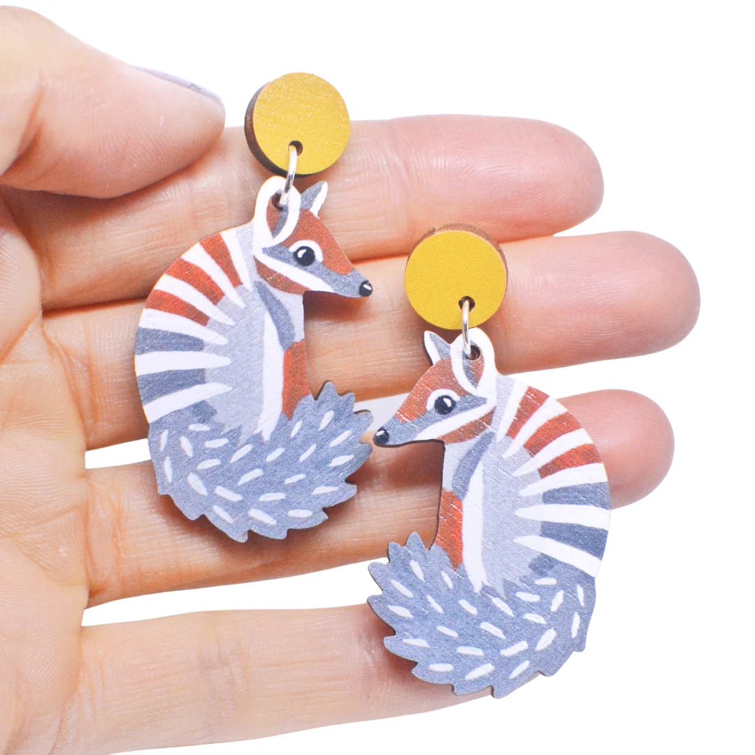 Retro Drop Earrings for Nostalgia -Pixie Nut and Co Numbat Earrings