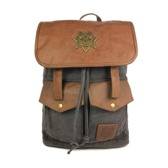 Eco-conscious backpack with sustainable fabric choices -The Walking Dead Rick Grimes' Sheriff Backpack - Black