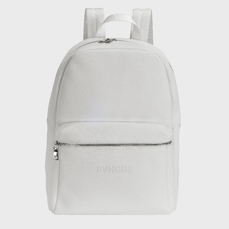 Waterproof backpack for rainy outdoor adventures -Leather Backpack White - La River