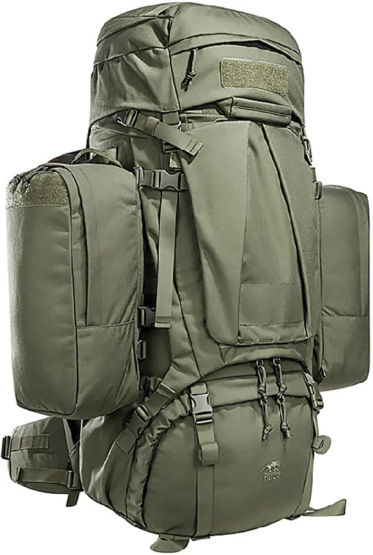 Urban travel backpack with smart organizer pockets -Tasmanian Tiger Mil Ops Pack 80+24 OD Green 700D Cordura Backpack 7324331