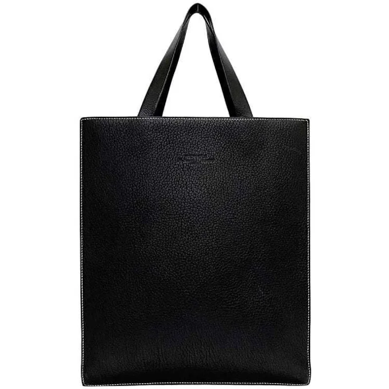 Handle bags with structured shapes for class -Hermes  Leather Tote Bag (Pre-Owned)