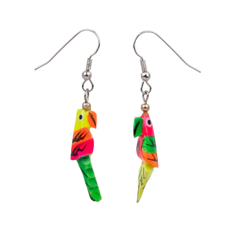 Drop Earrings for Work Attire -Parakeet Paradise Vintage Earrings