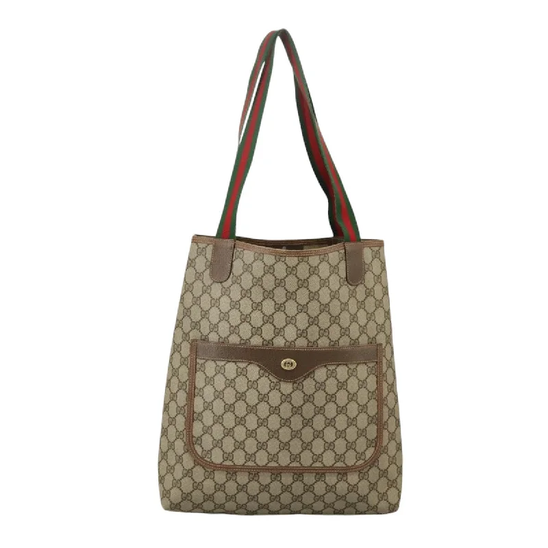 Handle bags with wide openings for access -Gucci Ophidia  Canvas Tote Bag (Pre-Owned)