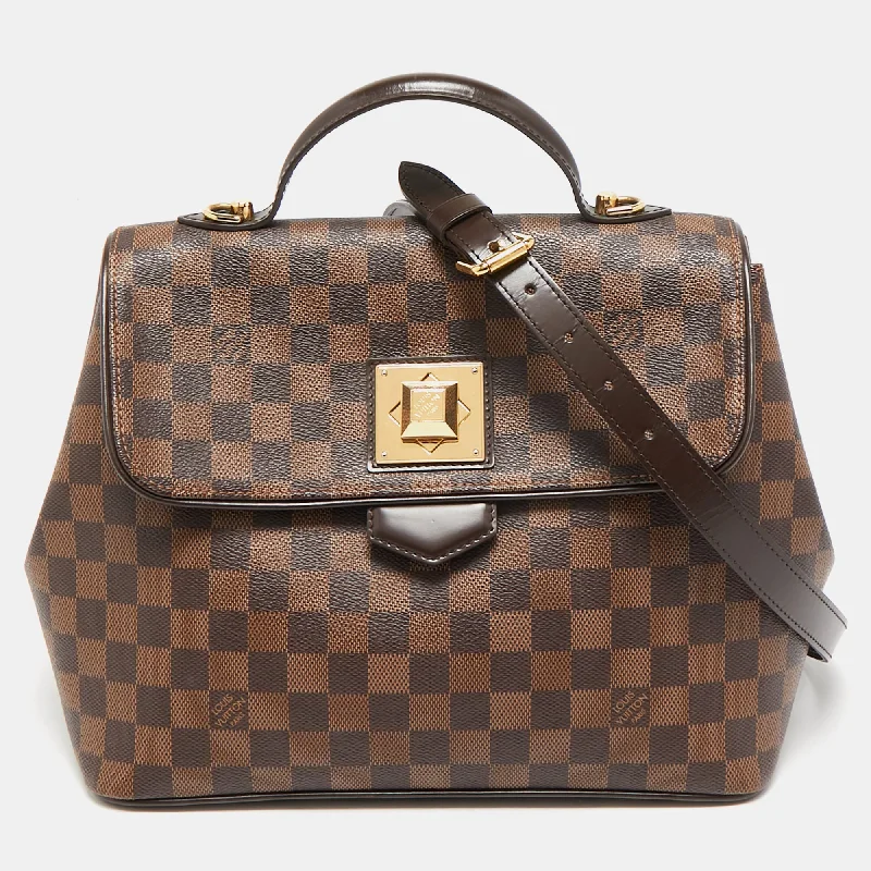 Handle bags with neutral tones for versatility -Louis Vuitton Damier Ebene Canvas Bergamo Mm Bag