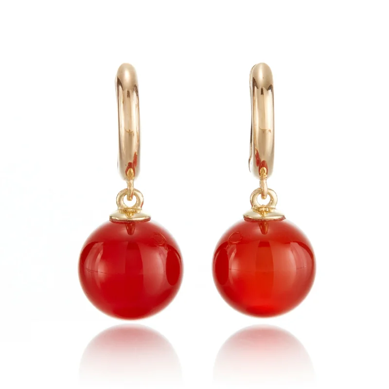 Crystal Drop Earrings for Sparkle -Soho Earrings in Carnelian