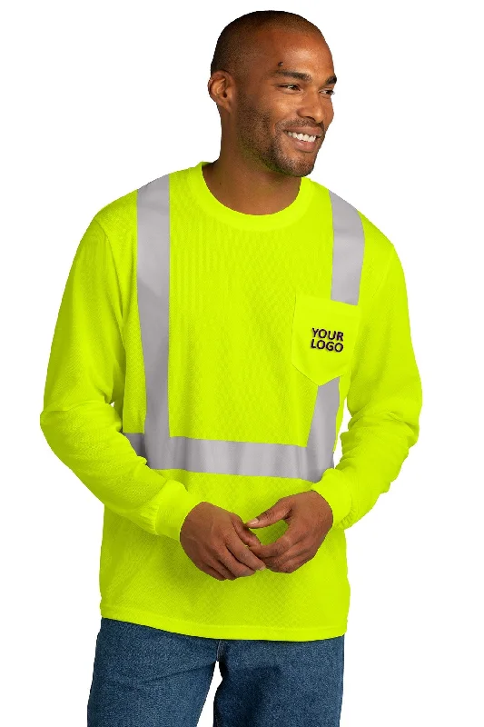 Padded shoulder backpack for comfortable long wear -CornerStone ANSI 107 Class 2 Mesh Long Sleeve Custom Tee's, Safety Yellow