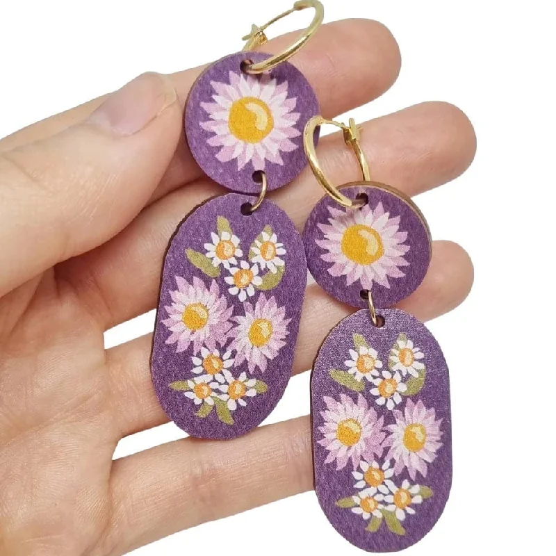 Maximalist Drop Earrings for Bling -Pixie Nut and Co Everlasting Daisy Bouquet Dangle Earrings