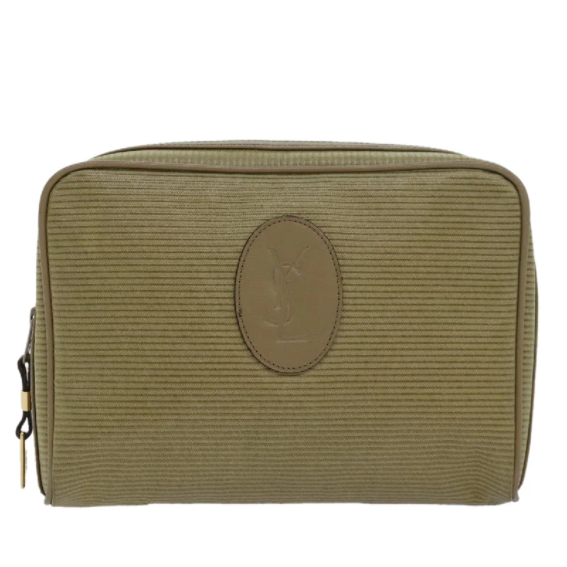 Handle bags with neutral leather for elegance -Yves Saint Laurent  Canvas Clutch Bag (Pre-Owned)