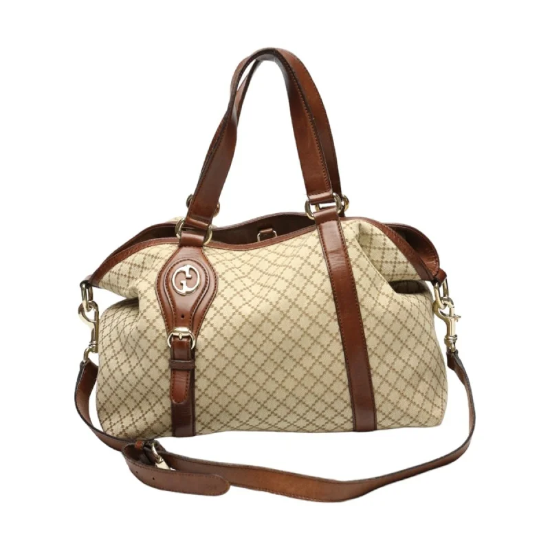 Handle bags with padded straps for comfort -Gucci  Canvas Shoulder Bag Tote Bag (Pre-Owned)