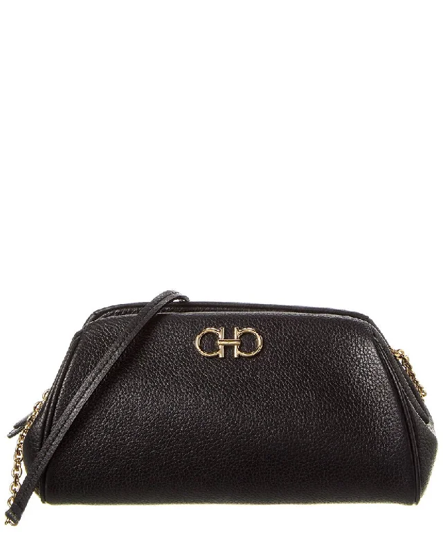 Handle bags with vintage clasps for nostalgia -Ferragamo Gancini Mini Leather Pouch