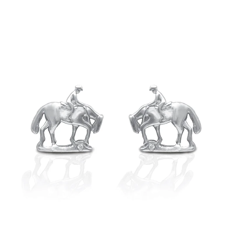 Drop Earrings for Birthday Celebration -Kelly Herd Trail Horse Earrings-Sterling Silver