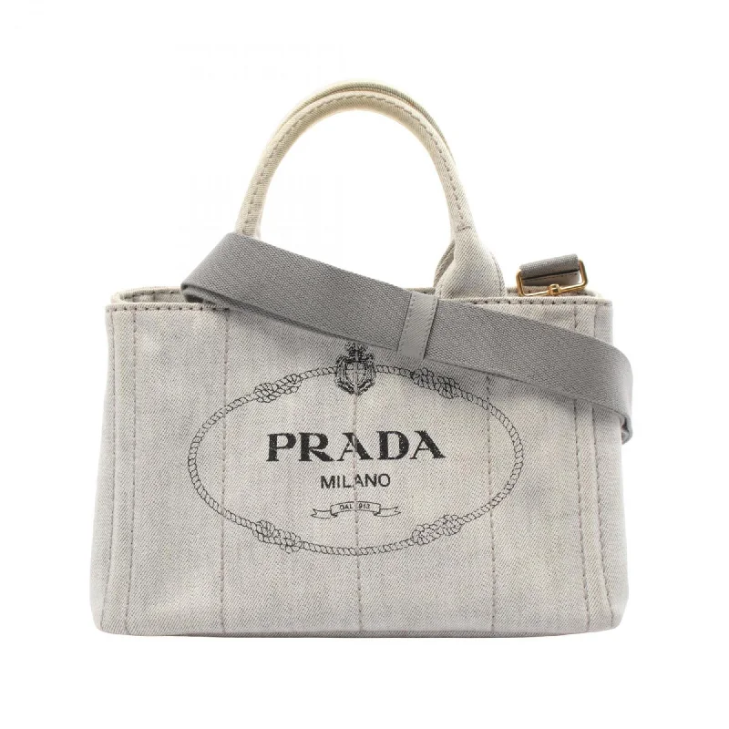 Handle bags with double handles for strength -Prada  Canvas Tote Bag (Pre-Owned)