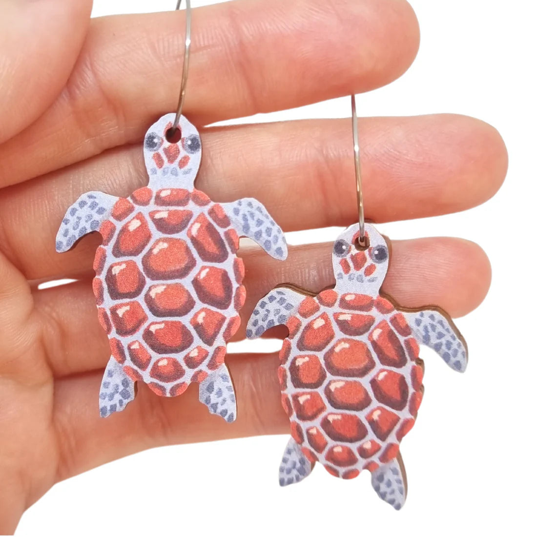 Adjustable Drop Earrings for Custom Fit -Pixie Nut and Co Turtle Earrings