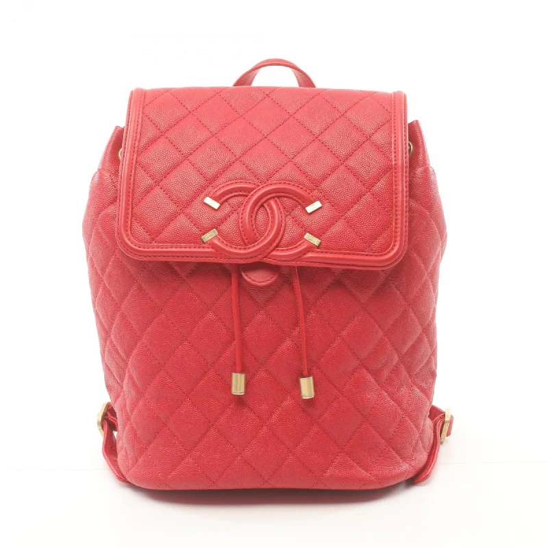 Small handle bags perfect for quick trips -Chanel  Caviar Leather Backpack (Pre-Owned)