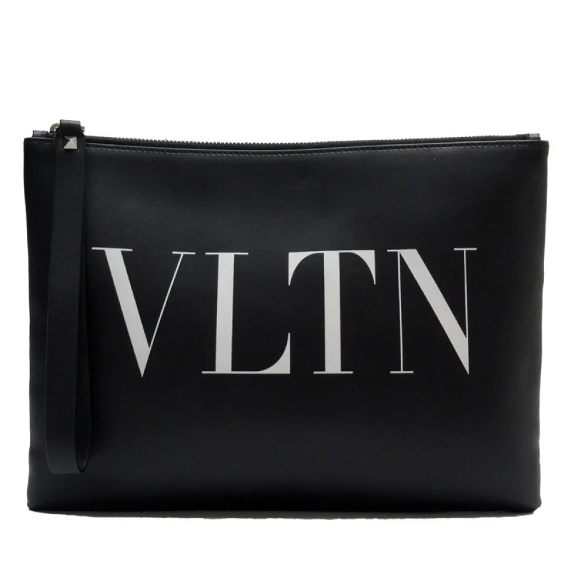 Handle bags with laptop sleeves for work -Valentino Garavani  Leather Clutch Bag (Pre-Owned)