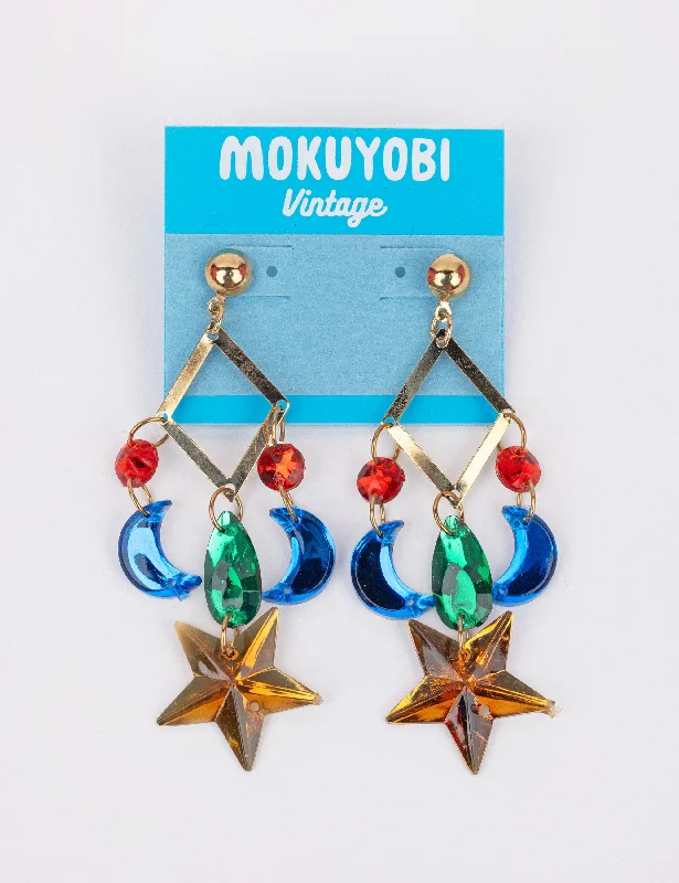 Drop Earrings with Keyhole Designs -Dreamy Moon Vintage Earrings