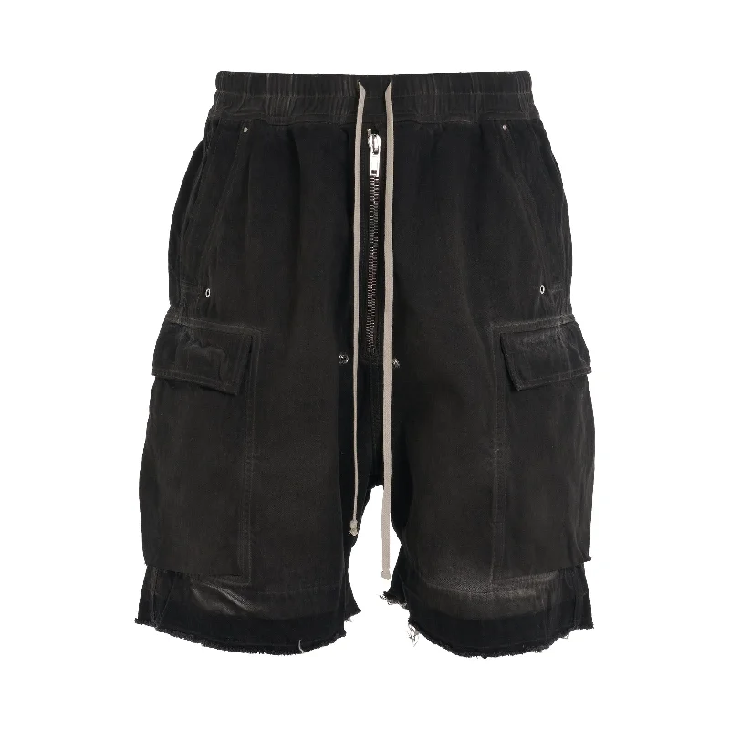 Heavy-duty canvas backpack for tough work environments -DRKSHDW Cargobela Denim Shorts in Dark Dust