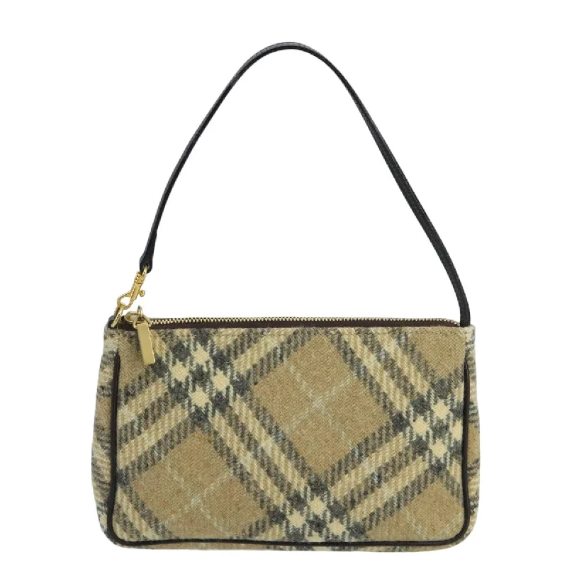 Handle bags with bright accents for pop -Burberry Nova Check  Canvas Clutch Bag (Pre-Owned)