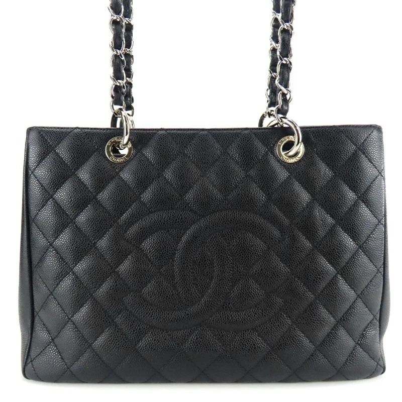 Handle bags with seasonal prints for holidays -Chanel  Caviar Leather Tote Bag (Pre-Owned)