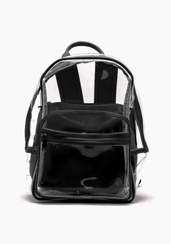 Weather-resistant backpack for extreme outdoor conditions -Zen Collection Retro Clear Backpack, Black