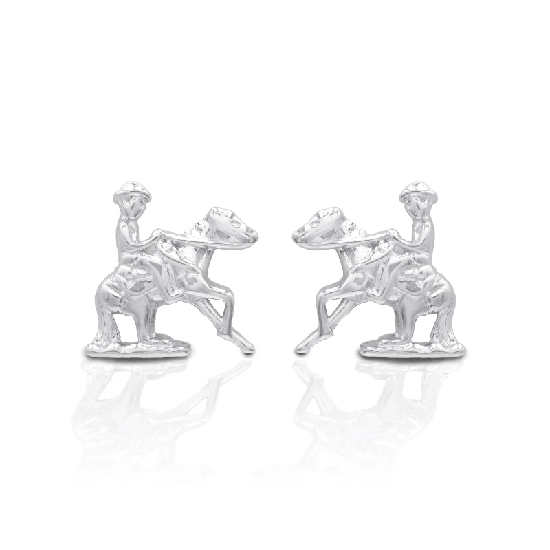 Drop Earrings for Formal Attire -Kelly Herd Reining Horse Earrings-Sterling Silver