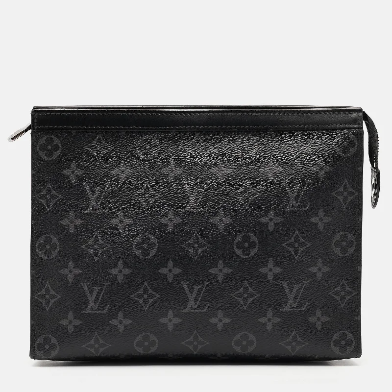 Handle bags with side pockets for organization -Louis Vuitton Monogram Eclipse Canvas Pochette Voyage Mm Bag