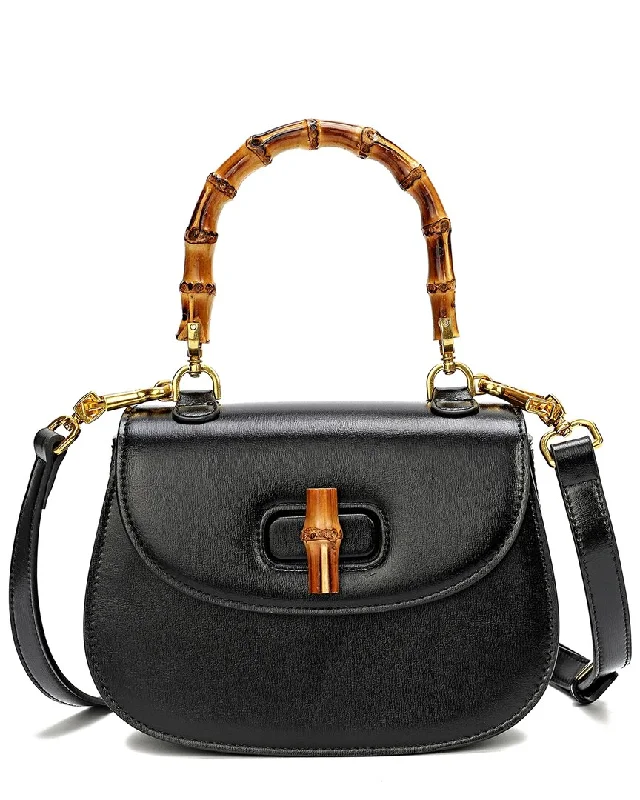 Handle bags with spacious interiors for storage -Tiffany & Fred Paris Smooth Leather Satchel