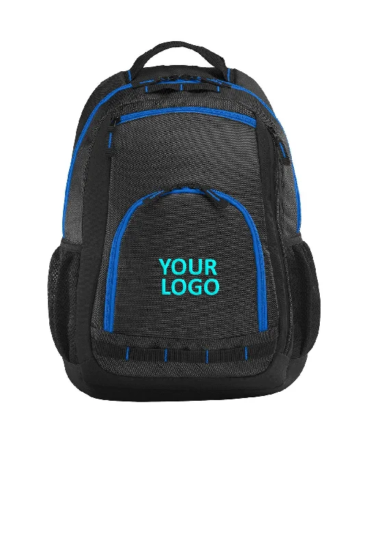 Large capacity backpack for extended camping trips -Port Authority Xtreme Custom Backpacks, Dark Grey/ Black/ Shock Blue