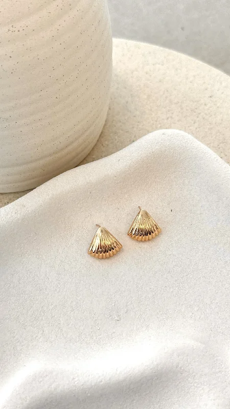 Drop Earrings with Enamel Coating -Dalair Earrings - Gold