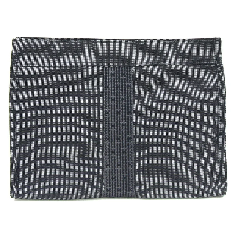 Handle bags with zipper tops for security -Hermes  Canvas Clutch Bag Pouch (Pre-Owned)