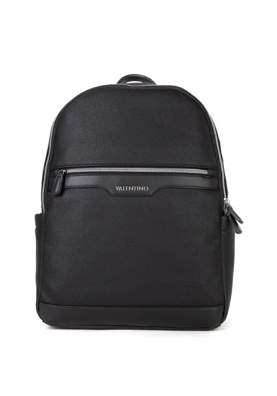 Premium travel backpack with lockable zipper security -Valentino Efeo Pebbled Effect Backpack, Black