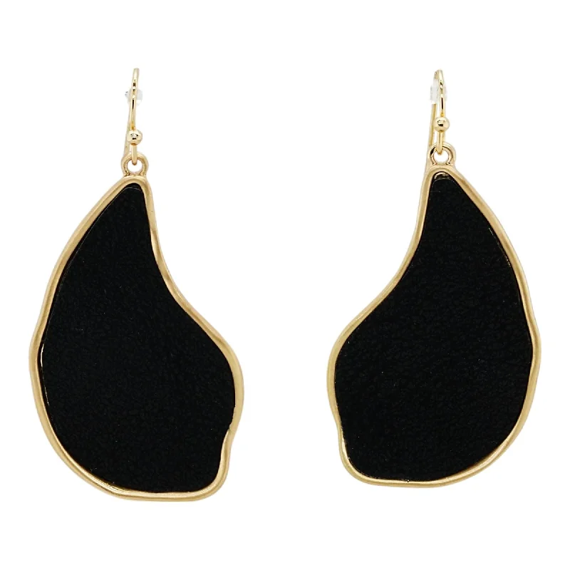 Drop Earrings for Evening Gown -Gold Tone Black Dangle Earrings