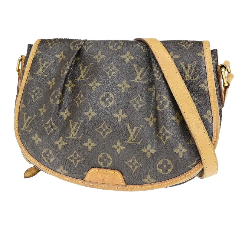 Handle bags with perforated details for style -Louis Vuitton Menilmontant  Canvas Shoulder Bag (Pre-Owned)