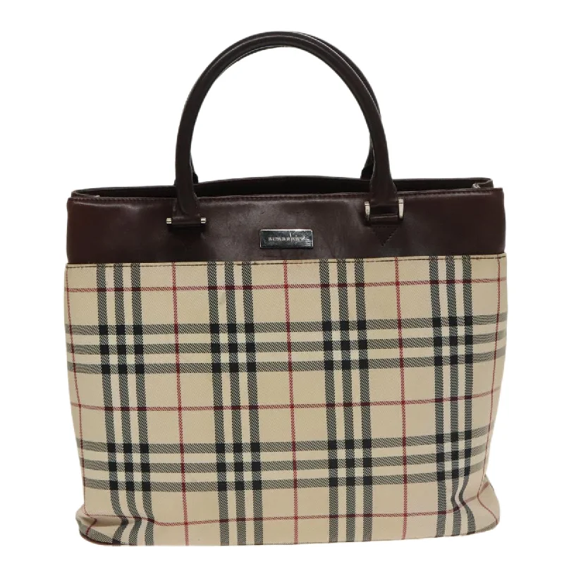 Handle bags with soft fabric for comfort -Burberry Nova Check  Canvas Tote Bag (Pre-Owned)