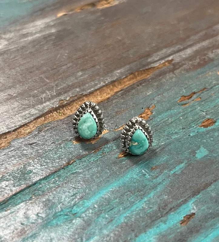 Waterproof Drop Earrings for Outdoor -The Sonoran Mountain Turquoise Teardrop Earrings