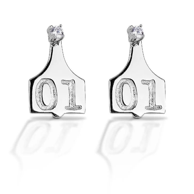 Screw Back Drop Earrings for Security -HCO Exclusive Sterling Silver Eartag Post Earrings