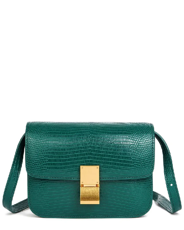 Handle bags with seasonal prints for holidays -Tiffany & Fred Paris Lizard-Embossed Leather Crossbody