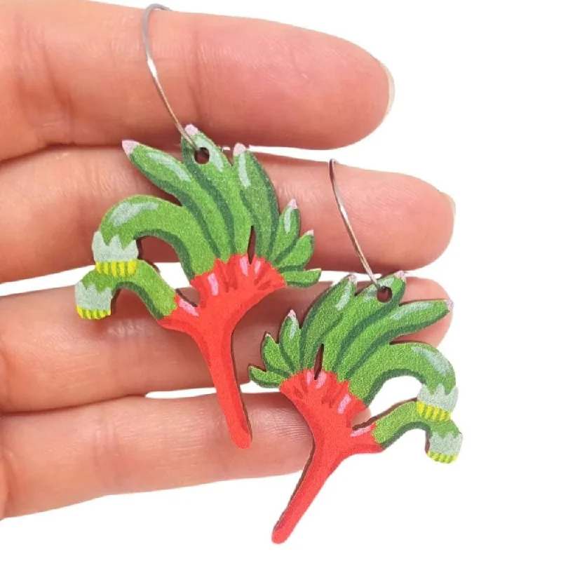 Nickel Free Drop Earrings for Safety -Pixie Nut & Co Kangaroo Paw Earrings