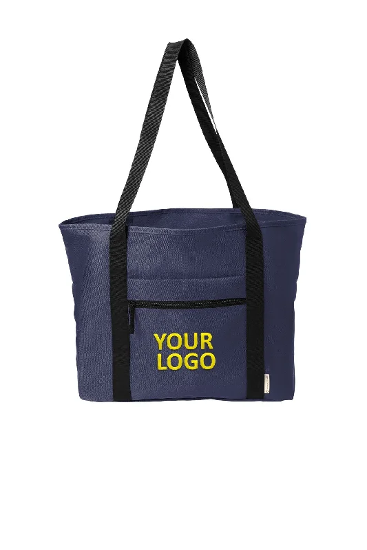 Breathable backpack for long-distance walking comfort -Port Authority C-Free Recycled Customized Tote, True Navy