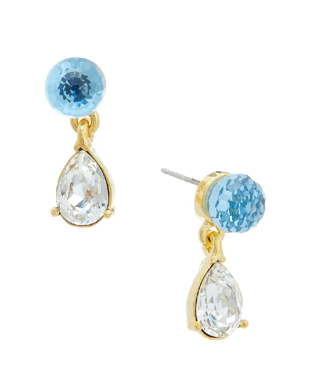 Square Drop Earrings for Modern -Oscar de la Renta 14K Mini Globe Earrings