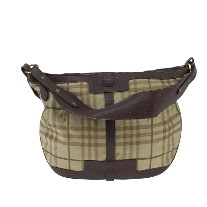 Handle bags with lightweight nylon for ease -Burberry Nova Check  Canvas Shoulder Bag (Pre-Owned)