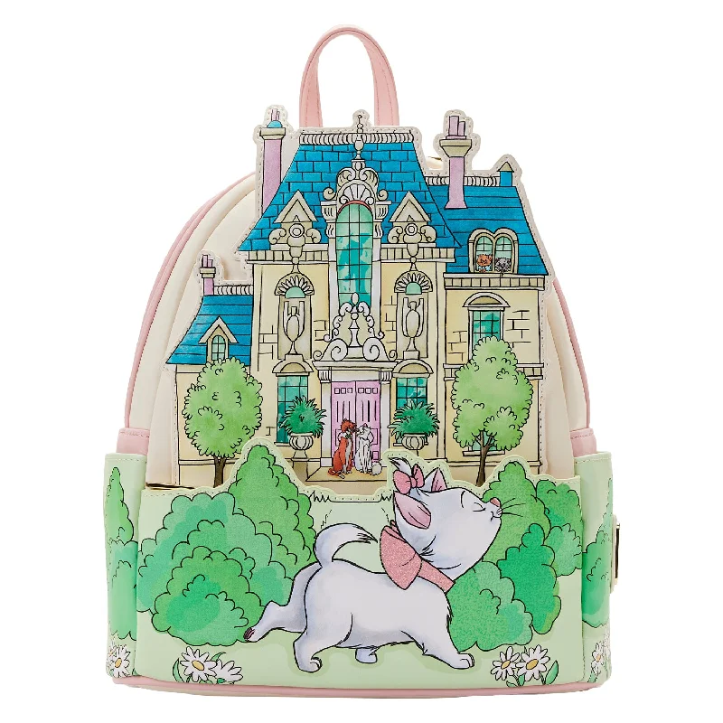 Bright orange backpack for outdoor visibility needs -Loungefly The Aristocats Marie House Mini Backpack