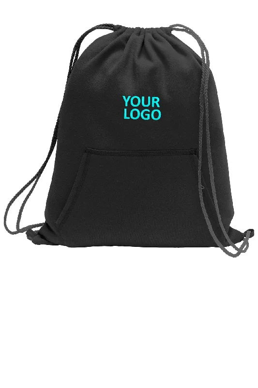 Professional backpack for corporate office essentials -Port & Company Core Fleece Branded Cinch Packs, Jet Black