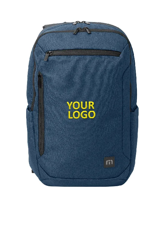 Multi-compartment backpack for organized school supplies -TravisMathew Duration Branded Backpacks, Navy Heather