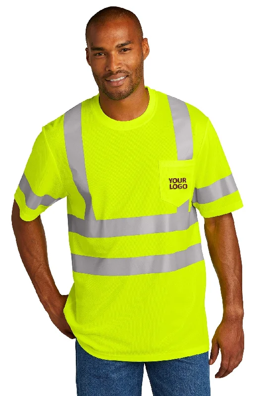 Brightly colored backpack for easy group spotting -CornerStone ANSI 107 Class 3 Mesh Custom Tee's, Safety Yellow