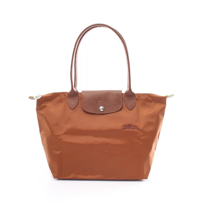 Handle bags with subtle embroidery for detail -Longchamp  Nylon Leather Tote Bag (Pre-Owned)